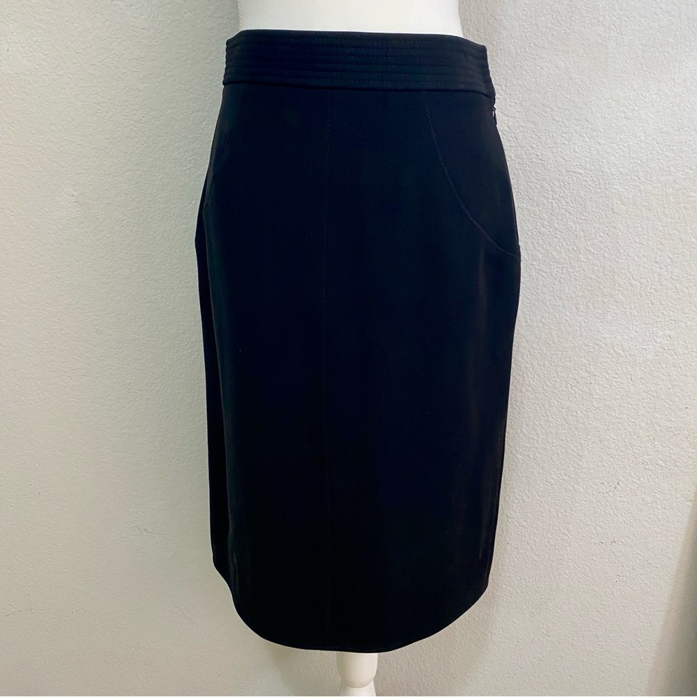 Blumarine Made In Italy Black‎ Tulip Hem Skirt Office Siren Y2K Vintage 90s